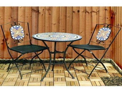 Kingfisher Mosaic Patio Furniture Set 3 Pc