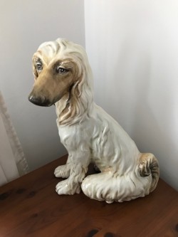 Afghan Hound Pottery Dog 