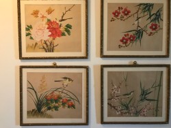 Four Original Hand Painted Oriental Pictures 