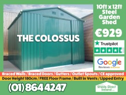 10ft x 12x  The Colossus Garden Steel Shed 