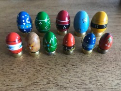 Hand Painted wooden eggs (Not Toys) 