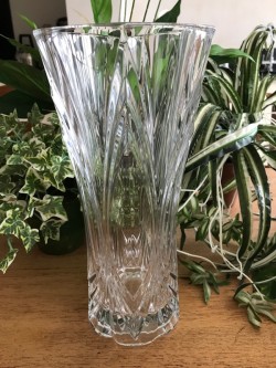 Vintage Tall Cut Glass Vase 