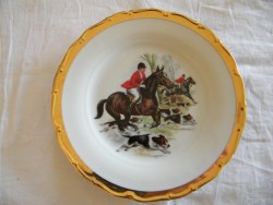 Vintage Fine Bohemian China “Hunting Scene” plate. 