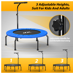 Fitness Trampoline with Handle 40 inch - Home Gym Elastic 