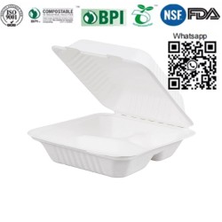 8 inches Clamshell box disposable clamshell box bagasse clamshell 