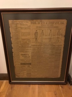 Rare Vintage Framed Newspaper 