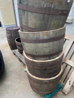 Whiskey barrel planters  