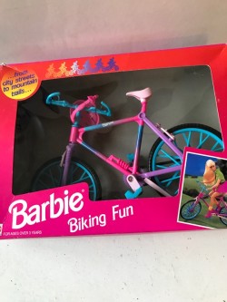 Vintage Barbie Bike with pink helmet 