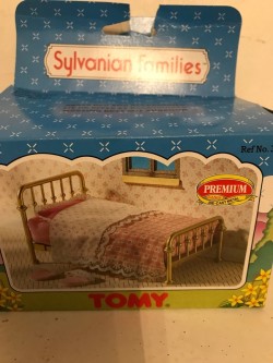 Vintage Sylvanian Families Premium Brass effect Bed 
