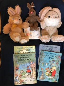 3 Rabbits + box + 4 Rabbit books 