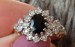 Stunning Vintage Sapphire and Diamond Ring  