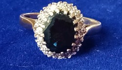 Stunning Large Sapphire and Diamond Ring 
