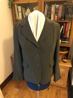 Vintage Grey Pin- striped Trouser Suit - Size 12 