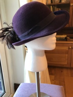 Vintage Purple feathered Hat 