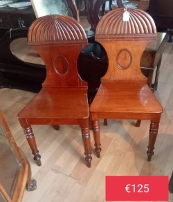 Mahogany hall chairs 