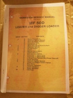 MF 50D Digger Workshop Manuals.  