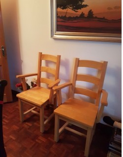 Two oak carver chairs 