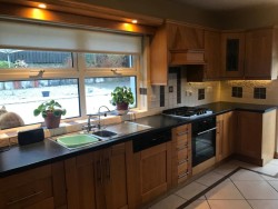 Solid oak kitchen with 2 appliances  
