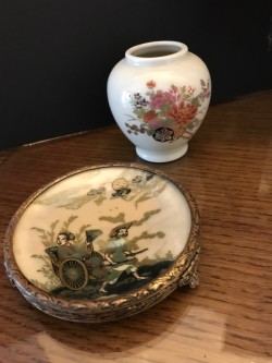 Oriental Vase and Dish 