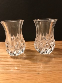 Two Small Vintage Cut Glass Vases 