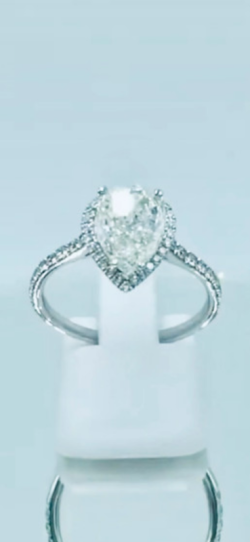 Pear-Cut Halo Diamond Ring 