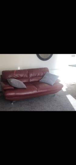 Leather ruby sofas for quick sale 