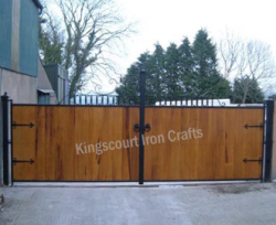 Steel frame wooden gates 