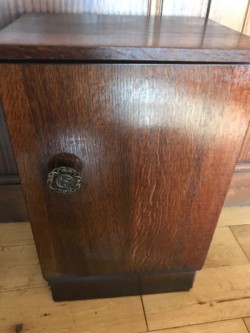 Vintage Wooden Locker with glass shelf 