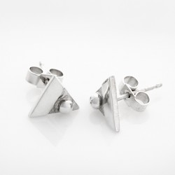 Triangle Silver Stud Earrings 